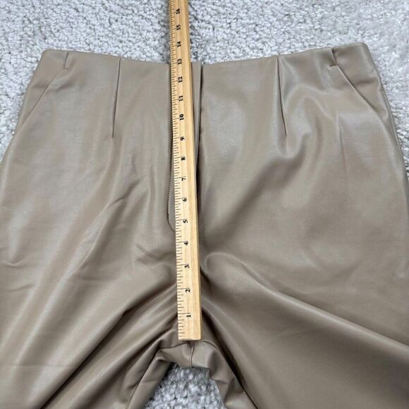 Abercrombie & Fitch Vegan Faux Leather Slim Flare Leg Pants Taupe 32x29 NEW - Picture 14 of 16